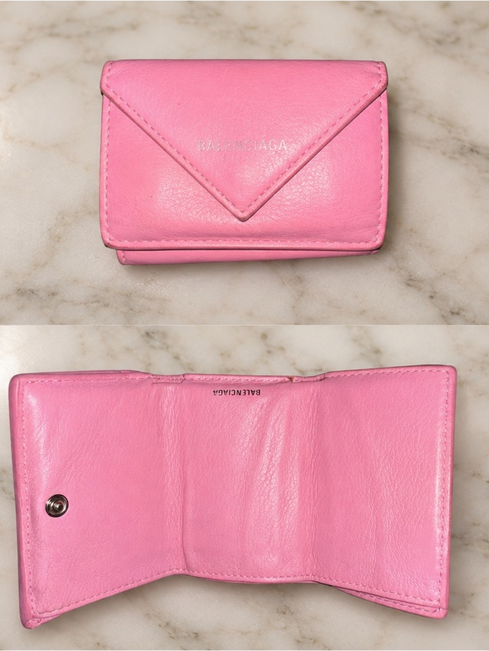 Balenciaga Pink Leather Compact Wallet - Picture 2 of 2